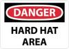 Walk On Floor Sign - 17" Dia. - Textured Non-Slip Surface - Hard Hat Area - WFS13