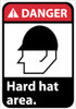 DANGER, HARD HAT AREA (W/GRAPHIC), 10X7, PS VINYL