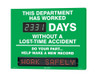 Digi-Day® 3 Moving Message Scoreboard Signs: This Department Has Worked _ Days Without A Lost Time Accident - Do Your Part - Help Make a New Record 24" x 30" Aluminum Face 1/Each - SMT331