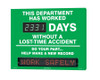 Accuform Digi-Day Moving Message Scoreboard Signs: This Department Has Worked _ Days Without A Lost Time Accident - Do Your Part - Help Make a New Record - SMT331