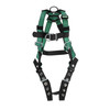 MSA V-FORM Harness w/Back, Front & Side D-Rings - Tongue Buckle Leg Straps - Extra Large - 10197208
