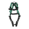 MSA V-FORM Harness w/Back, Front & Side D-Rings - Tongue Buckle Leg Straps - Extra Large - 10197208