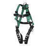 MSA V-FORM Harness w/Back, Front & Side D-Rings - Tongue Buckle Leg Straps - Super Extra Large - 10197209