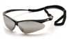 Pyramex PMXTREME Black Frame/Silver Mirror Lens With Black Cord Safety Eyewear