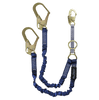 FallTech 4½' to 6' ElasTech Energy Absorbing Lanyard Double-leg with SRL D-ring and Steel Rebar Hooks - 8240Y32D