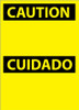 Tags - Caution Cuidado (Bilingual) - 6X3 - Unrip Vinyl - Pack of 25 W/ Grommet - RPT97G