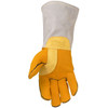 Caiman Elk Skin MIG/Stick Welder's Glove w/an Unlined Palm & FR Wool Lined Back - Gold - 6/PR - 1485