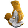 Caiman Premium Goat Grain TIG/Multi-Task Welder's Glove w/Split Cowhide Back - 4" Kontour Wrist Cuff - Gold - 6/PR - 1540