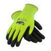 G-Tek PolyKor Hi-Vis Seamless Knit Blended Glove w/Double-Dipped Nitrile Coated MicroSurface Grip on Palm & Fingers - Yellow - 1/DZ - 16-340LG