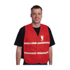 PIP Hi-Vis Apparel Non-ANSI Incident Comm& Vest - 100% Polyester - Red - 1/EA - 300-1508