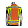 PIP ANSI Type R Class 2 Two-Tone Fifteen Pocket Tech-Ready Ripstop Surveyors Vest w/Mesh Back - Hi-Vis Orange - 30/Case - 302-0900