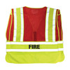 PIP Hi-Vis Apparel ANSI Type P Class 2 Public Safety Vest - FIRE Logo - Red - 1/EA - 302-PSV-RED