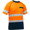 Bisley ANSI Type R Class 2 Short Sleeve T-Shirt w/Navy Bottom - Hi-Vis Orange - 1/EA - 312M1118T
