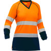 Bisley ANSI Type R Class 3 Women's Long Sleeve Shirt w/Navy Bottom - Hi-Vis Orange - 1/EA - 313W6118T