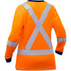 Bisley ANSI Type R Class 3 & CSA Z96 X-Back Women's Long Sleeve Shirt - Hi-Vis Orange - 1/EA - 313W6118X