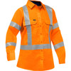 Bisley ANSI Type R Class 3 & CSA Z96 X-Back Women's Long Sleeve Work Shirt w/X-Airflow - Hi-Vis Orange - 1/EA - 313W6490X