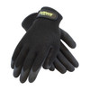 Maximum Safety Premium Weight Seamless Knit Cotton/Polyester Glove w/Latex Coated Crinkle Grip on Palm & Fingers - Hook Loop Closure - Black - 1/DZ - 39-C1375