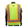 Viz-Up ANSI Type R Class 2 Two-Tone Mesh Vest w/Solid Front  Back & "D" Ring Access - Hi-Vis Yellow - 1/EA - 47215