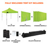 Ergodyne SHAX 6053 Enclosed Pop-Up Tent Kit - Includes 1 Tent and 4 Sidewalls - 10ft x 10ft