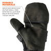 Ergodyne ProFlex 816 Thermal Half Finger Winter Work Gloves - Flip-Top Mittens