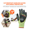Ergodyne ProFlex 7141 Hi-Vis Nitrile Coated Cut-Resistant Gloves - ANSI/ISEA 105-2016 A4, EN388: 4X42DP, Wet Grip, Dorsal Protection - Lime - 1-pair