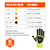Ergodyne ProFlex 7141 Hi-Vis Nitrile Coated Cut-Resistant Gloves - ANSI/ISEA 105-2016 A4, EN388: 4X42DP, Wet Grip, Dorsal Protection - Lime - 1-pair