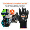 Ergodyne ProFlex 7001 Nitrile Coated Gloves - Abrasion Resistant, 18g, Dry Grip - Black - 1-pair