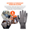 Ergodyne ProFlex 7071 PU Coated Cut-Resistant Gloves - ANSI/ISEA 105-2016 A7, EN388: 4X42F, 18g - Gray - 12-pair