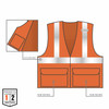 Ergodyne GloWear 8220Z Mesh Hi-Vis Safety Vest - Type, R Class 2, Zipper, Standard - Orange