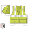 Ergodyne GloWear 8220Z Mesh Hi-Vis Safety Vest - Type, R Class 2, Zipper, Standard - Lime