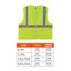 Ergodyne GloWear 8220Z Mesh Hi-Vis Safety Vest - Type, R Class 2, Zipper, Standard - Lime