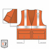 Ergodyne GloWear 8220HL Mesh Hi-Vis Safety Vest - Type R, Class 2, Hook & Loop, Standard - Orange