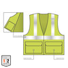 Ergodyne GloWear 8220HL Mesh Hi-Vis Safety Vest - Type R, Class 2, Hook & Loop, Standard - Lime