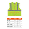 Ergodyne GloWear 8220HL Mesh Hi-Vis Safety Vest - Type R, Class 2, Hook & Loop, Standard - Lime