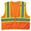 Ergodyne GloWear 8229Z Two-Tone Hi-Vis Safety Vest - Type R, Class 2, Zipper, Economy - Orange