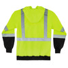 Ergodyne GloWear 8372 Zip-Up Hi-Vis Hooded Sweatshirt - Type R, Class 3, Black Bottom - Lime