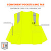 Ergodyne GloWear 8263FRHL Hi-Vis FR Safety Vest - Class 2, NFPA 70E, Mesh, Hook & Loop, Economy - Lime