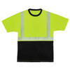 Ergodyne GloWear 8280BK Hi-Vis Performance T-Shirt - Type R, Class 2, Black Bottom - Lime