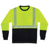 Ergodyne GloWear 8281BK Hi-Vis Performance Long Sleeve T-Shirt - Type R, Class 2, Black Bottom - Lime
