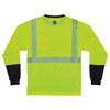 Ergodyne GloWear 8281BK Hi-Vis Performance Long Sleeve T-Shirt - Type R, Class 2, Black Bottom - Lime