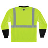 Ergodyne GloWear 8291BK Hi-Vis Long Sleeve T-Shirt - Type R, Class 2, Black Bottom - Lime