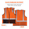 Ergodyne GloWear 8210Z-BK Mesh Hi-Vis Safety Vest - Type R, Class 2, Zipper, Black Bottom - Orange