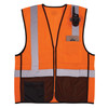 Ergodyne GloWear 8210Z-BK Mesh Hi-Vis Safety Vest - Type R, Class 2, Zipper, Black Bottom - Orange