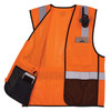 Ergodyne GloWear 8210Z-BK Mesh Hi-Vis Safety Vest - Type R, Class 2, Zipper, Black Bottom - Orange