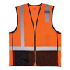 Ergodyne GloWear 8210Z-BK Mesh Hi-Vis Safety Vest - Type R, Class 2, Zipper, Black Bottom - Orange