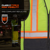 Ergodyne GloWear 8251HDZ-BK Two-Tone Hi-Vis Safety Vest - Type R, Class 2, Zipper, Black Bottom - Lime