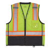 Ergodyne GloWear 8251HDZ-BK Two-Tone Hi-Vis Safety Vest - Type R, Class 2, Zipper, Black Bottom - Lime