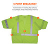 Ergodyne GloWear 8315BA Hi-Vis Breakaway Safety Vest - Type R, Class 3, Hook & Loop - Lime