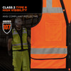 Ergodyne Glowear 8253HDZ Heavy-Duty Mesh Surveyors Vest - Type R, Class 2, Zipper - Orange