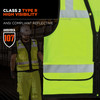 Ergodyne Glowear 8253HDZ Heavy-Duty Mesh Surveyors Vest - Type R, Class 2, Zipper - Lime